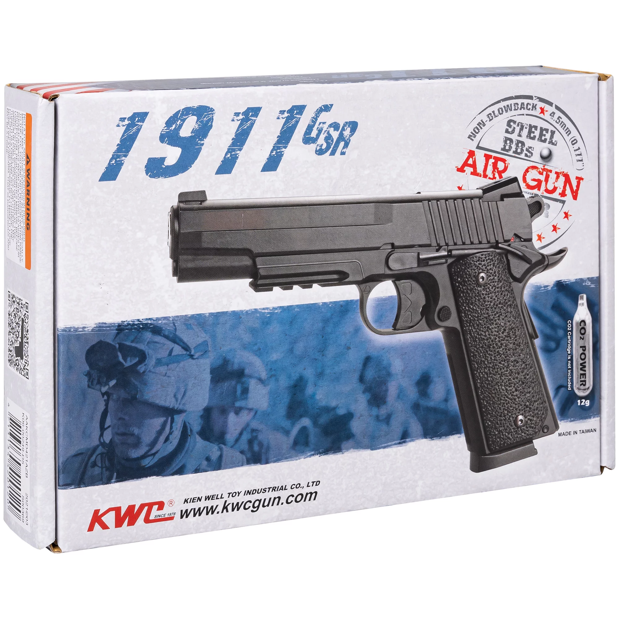 Pistolet wiatrówka RANGER 1911 GSR KWC kal. 4,5 BBs 20 strz. METAL SLIDE CO2 (AAKCMD421AZB) - widok 6