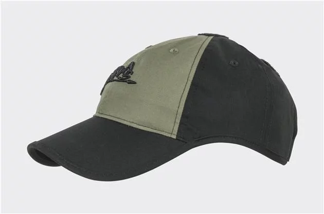Czapka Helikon Logo Cap-PolyCotton Ripstop-czarna/olive green b HELIKON-TEX