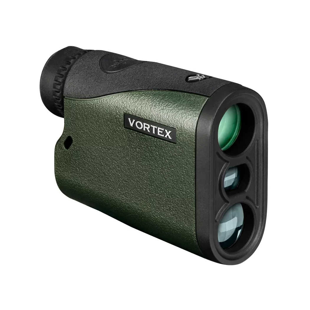 Dalmierz Vortex Crossfire 1400 (LRF-CF1400) z optyką HD, plastikowy korpus z antypoślizgową fakturą, trzy tryby pomiaru i dwa sposoby odległości.