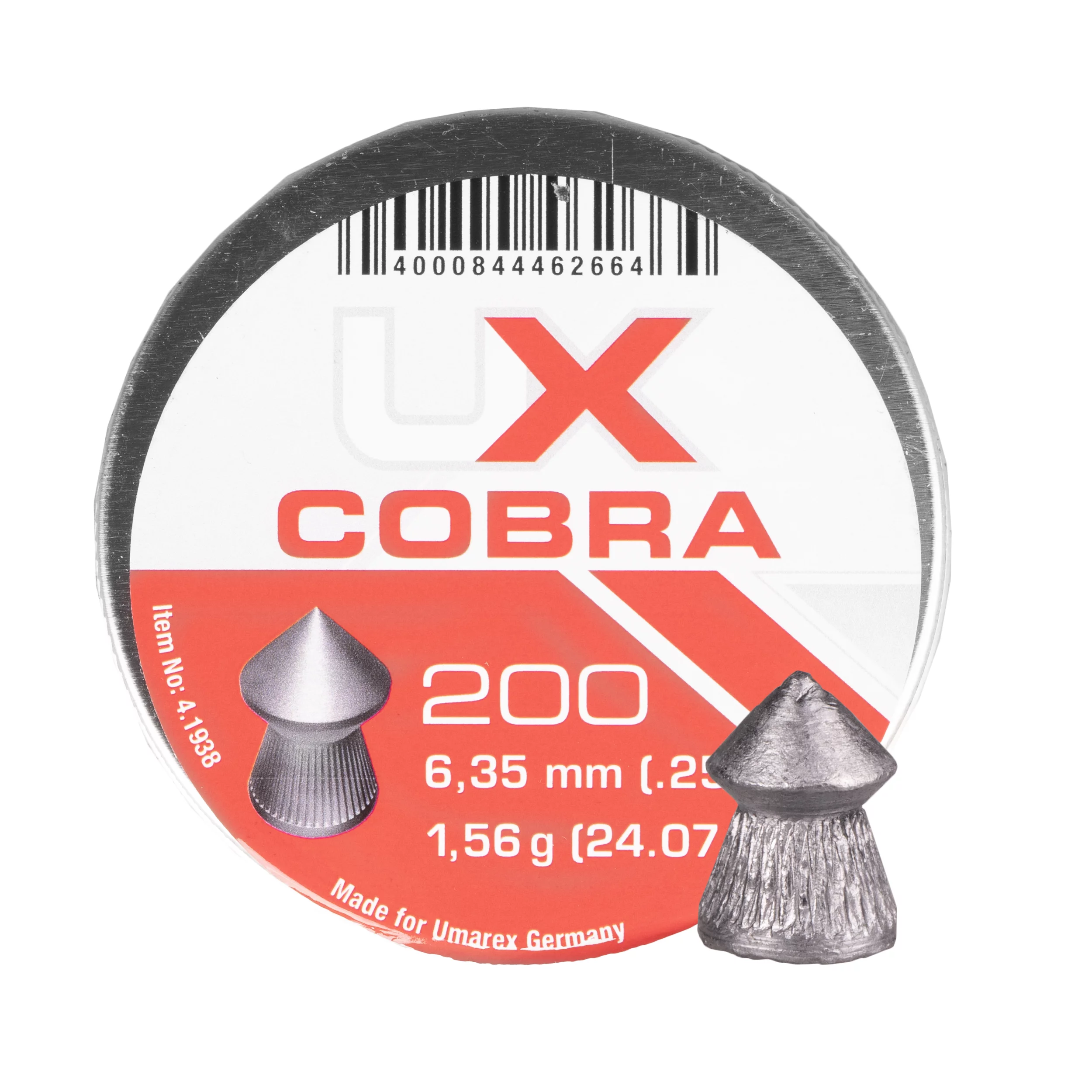 Śrut 6,35 mm Diabolo UMAREX Cobra Pointed Ribbed 200 szt. szpiczasty (4.1938)