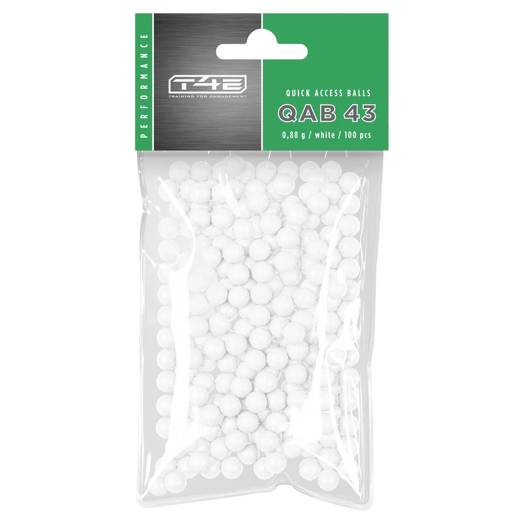 Kulki szklano-polimerowe T4E Performance QAB .43, 0,88 g 100 szt. białe (2.4496)