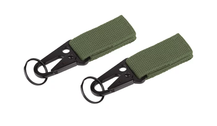 Trok MOLLE z metalową klamrą i kółkiem - 2 szt. - Zielony - 101 Inc.