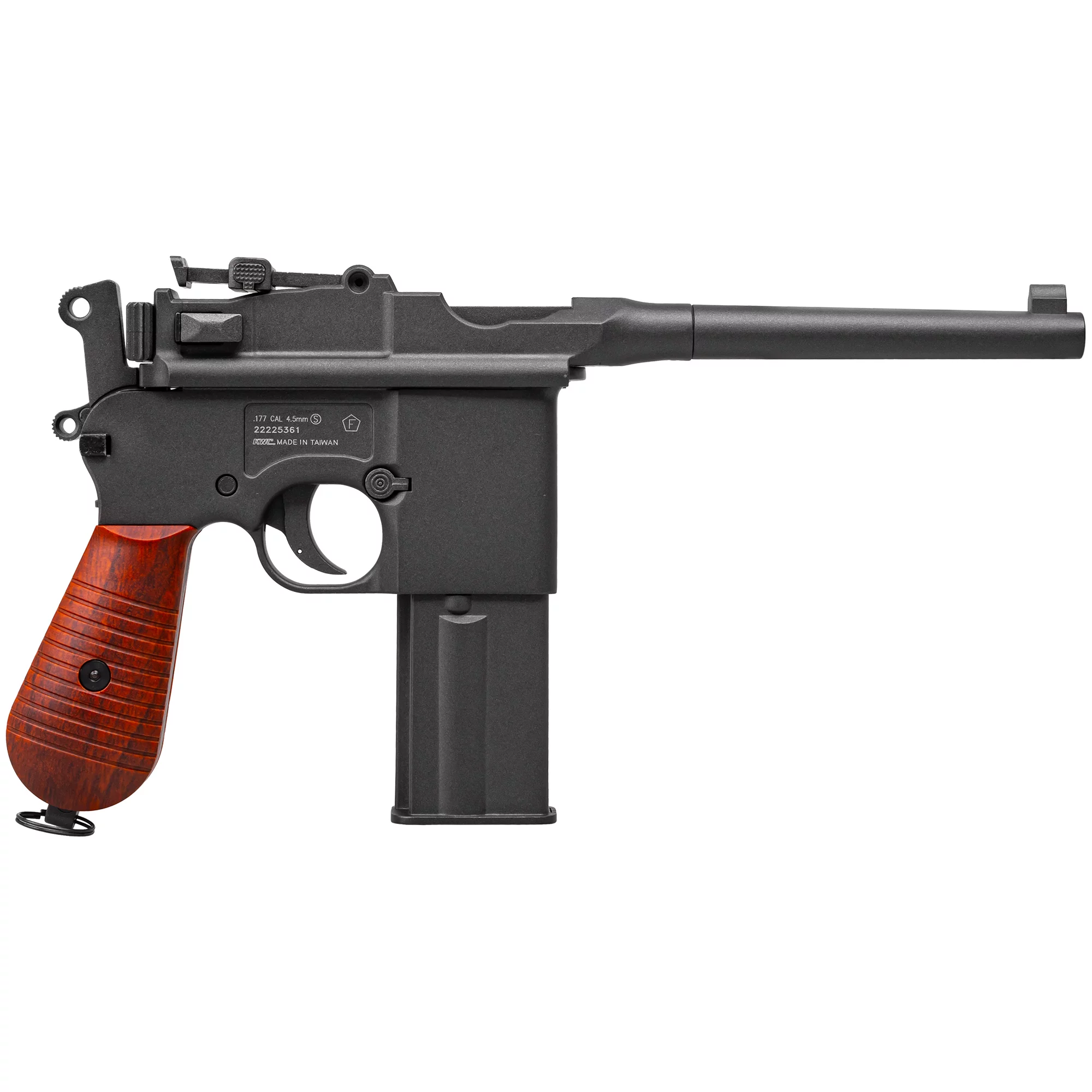 Pistolet wiatrówka RANGER M712 Broomhandle FULL AUTO BLOWBACK k.4,5BBs 19-strzał. KWC C96 (AAKCMF180AZB) - widok 3