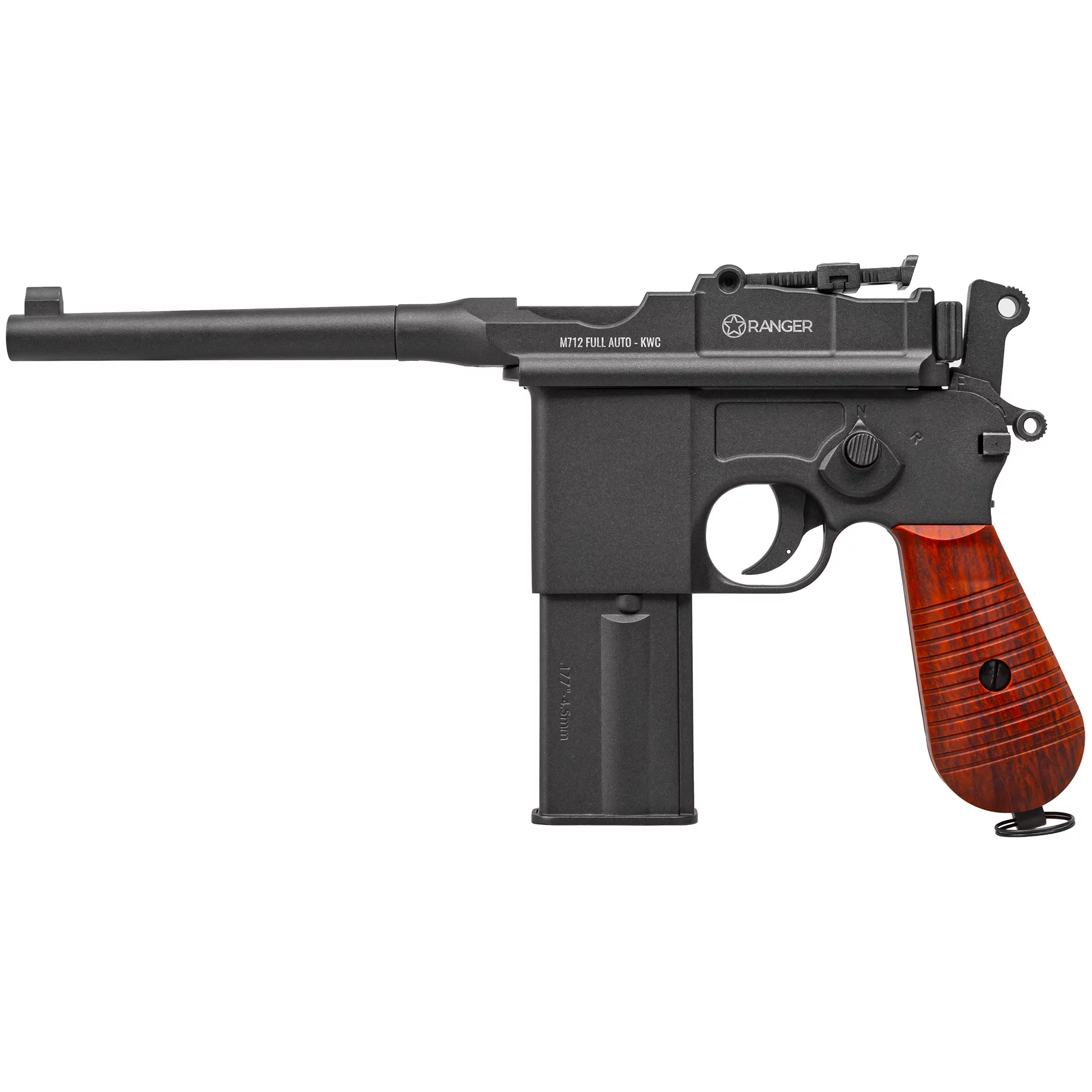 Pistolet wiatrówka RANGER M712 Broomhandle FULL AUTO BLOWBACK k.4,5BBs 19-strzał. KWC C96 (AAKCMF180AZB) - widok 2