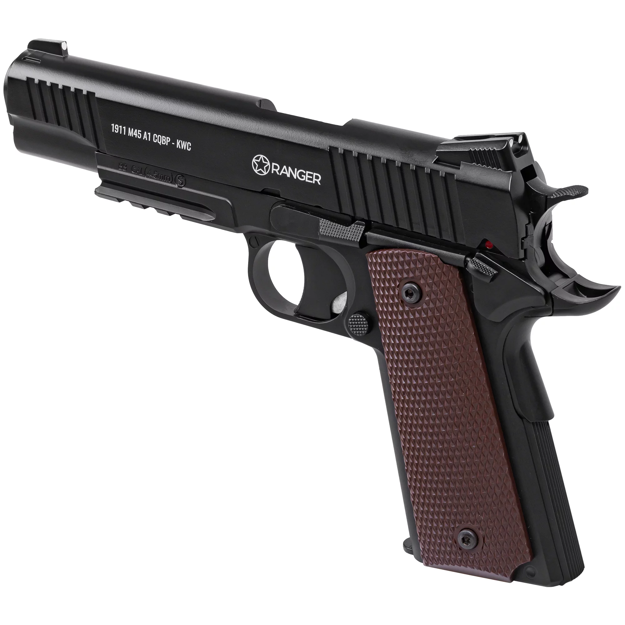 Pistolet wiatrówka RANGER 1911 M45A1 CQBP k.4,5BBs 21-strz. METAL SLIDE KWC (AAKCMD401AZB) - widok 4