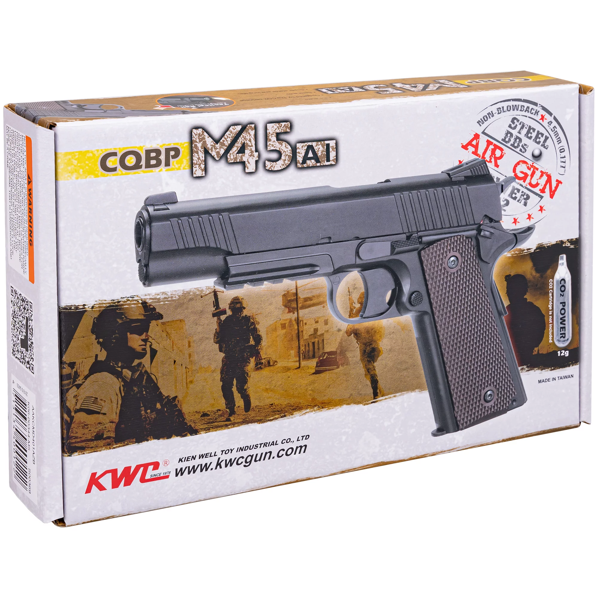 Pistolet wiatrówka RANGER 1911 M45A1 CQBP k.4,5BBs 21-strz. METAL SLIDE KWC (AAKCMD401AZB) - widok 5