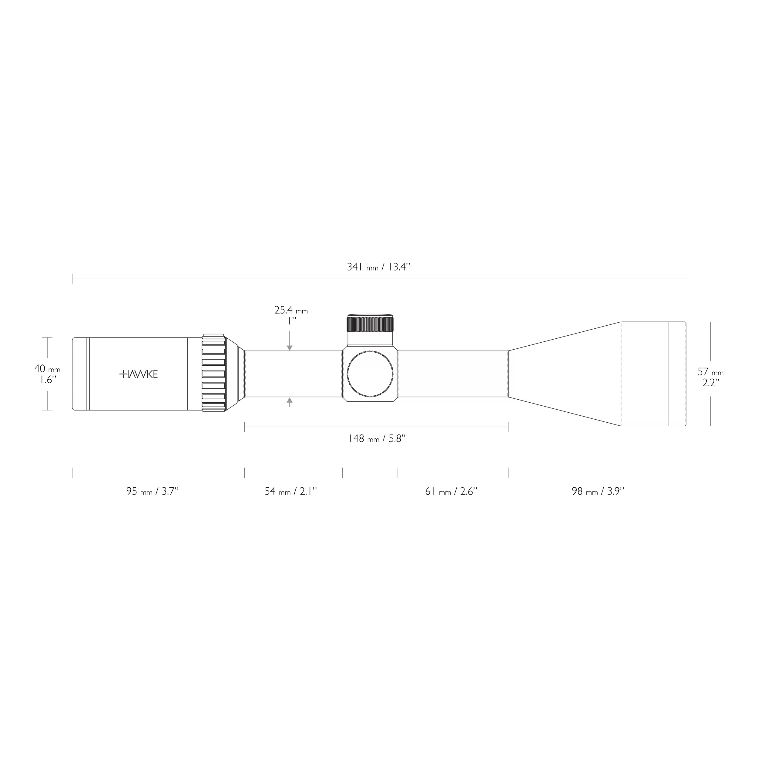 Luneta celownicza Hawke Vantage 4-12x50 30/30 tubus 1" bez montażu (354-109) HAWKE OPTICS - widok 3