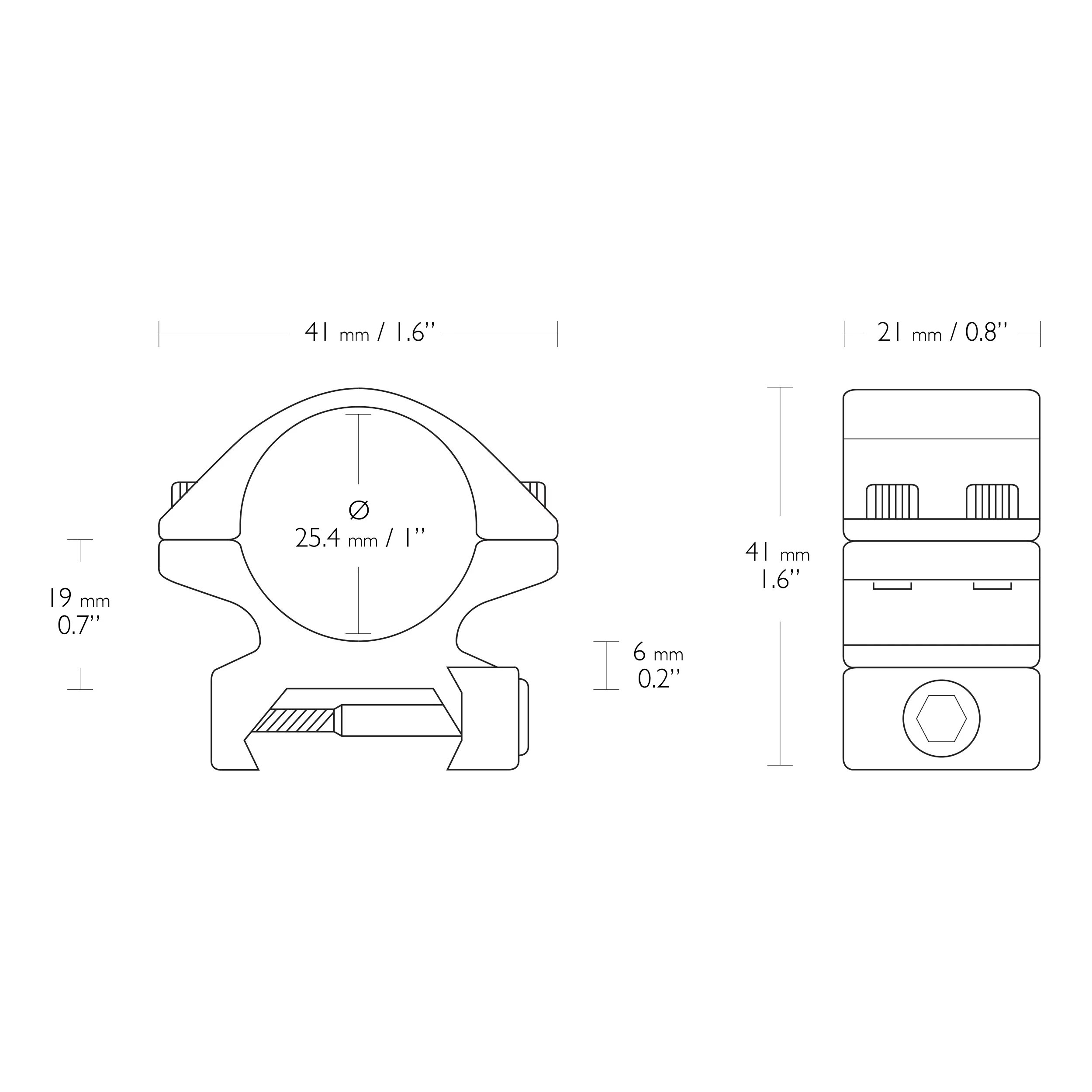 Montaż lunety Hawke Match niski 1" Weaver (354-265) HAWKE OPTICS - widok 2