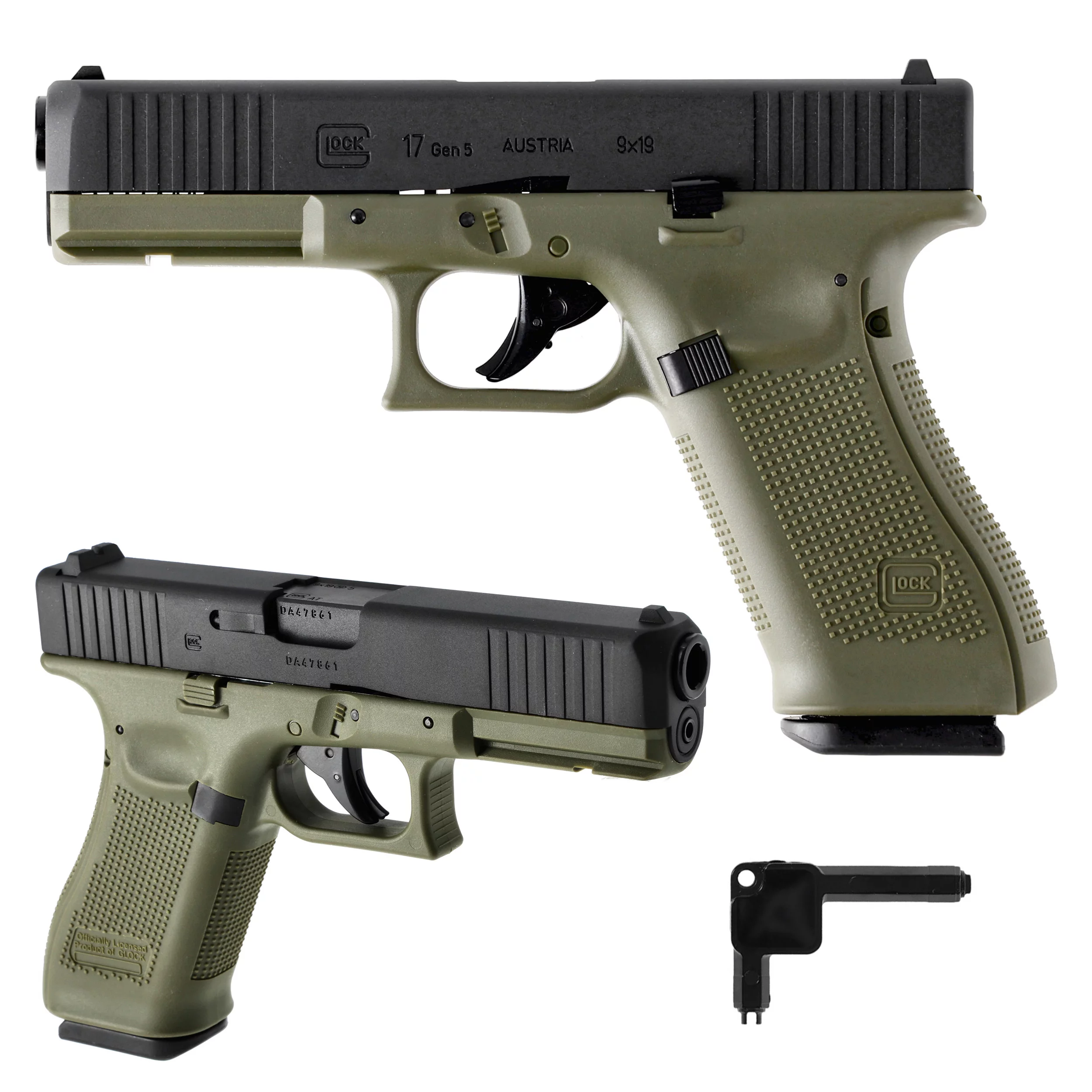 Pistolet wiatrówka Glock 17 gen 5. 4,5 mm BB BlowBack 18-strzał. czarno zielony (5.8471) - widok 8