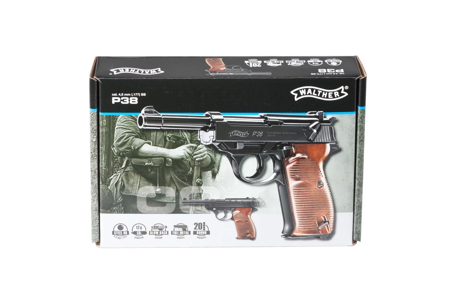 Pistolet wiatrówka WALTHER P38 20-strzał. CO2 4,5 BB BlowBack (5.8089) - widok 6