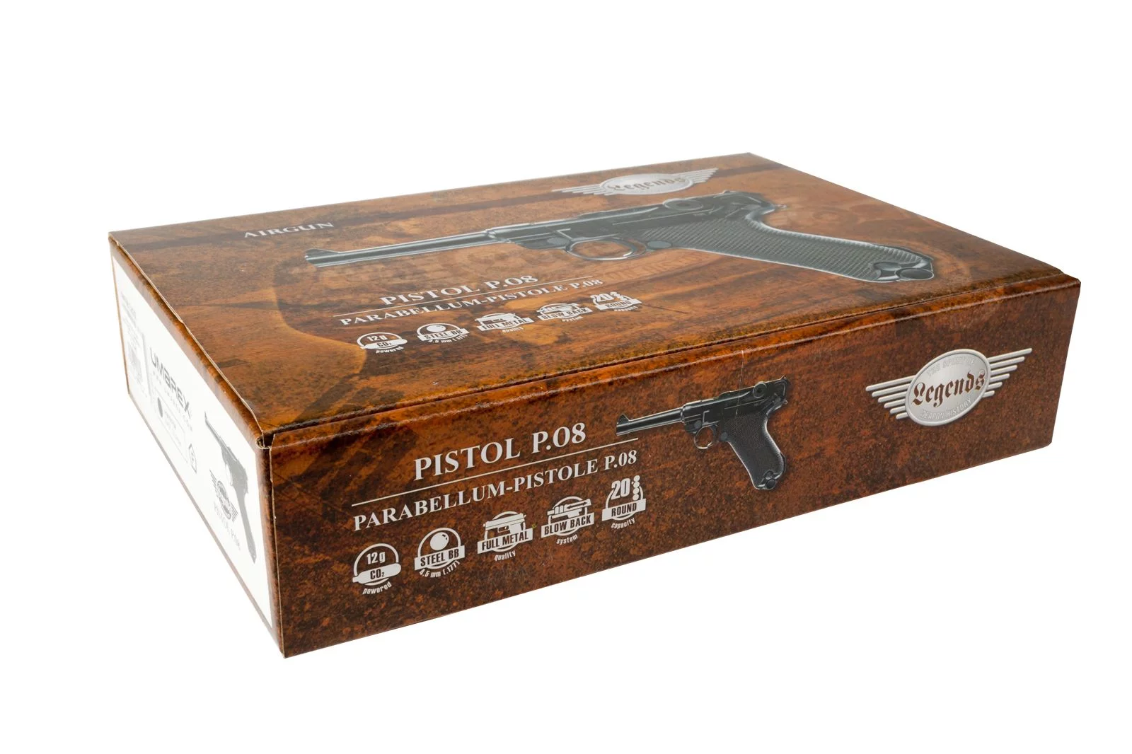 Pistolet wiatrówka UMAREX LEGENDS P.08 4,5 mm BB CO2 mm BB (5.8142) - widok 7