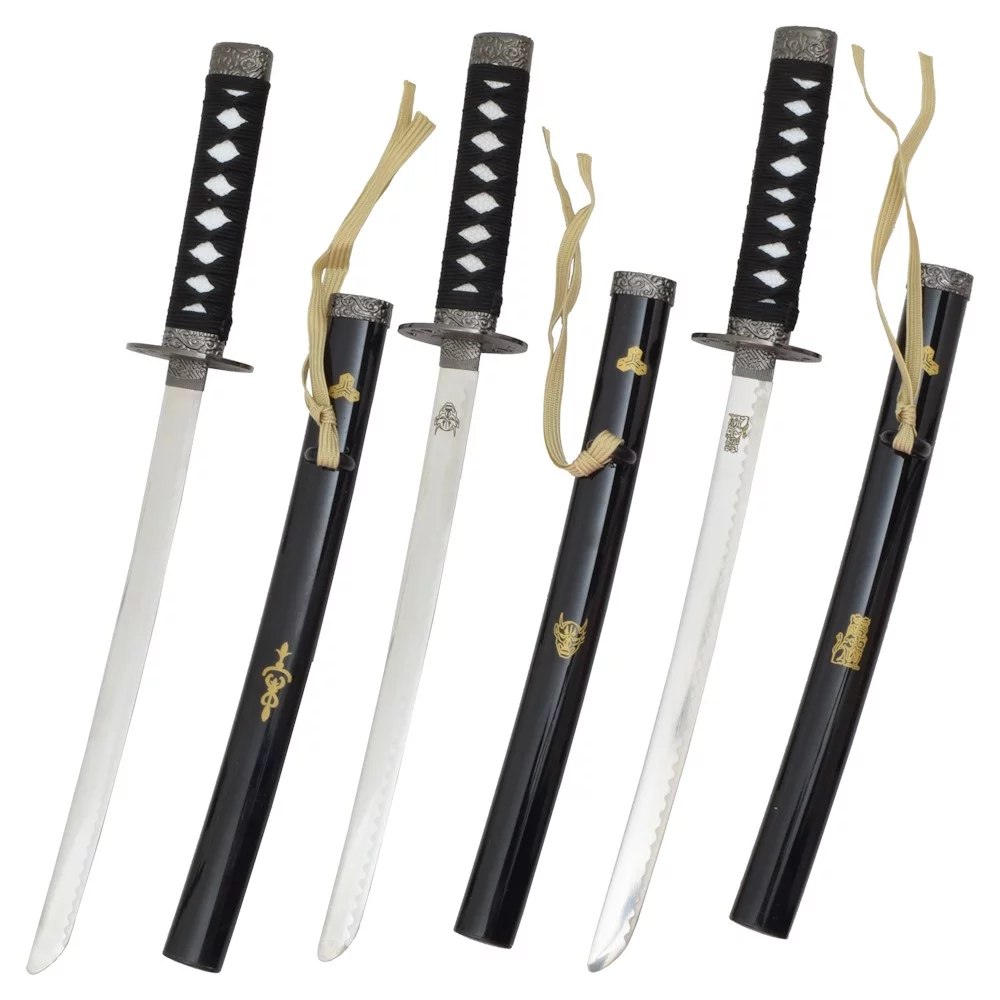 Katany HATTORI HANZO KILL BILL 5 zestaw 3 szt. Tanto - replik mieczy samurajskich + podstawka - widok 2