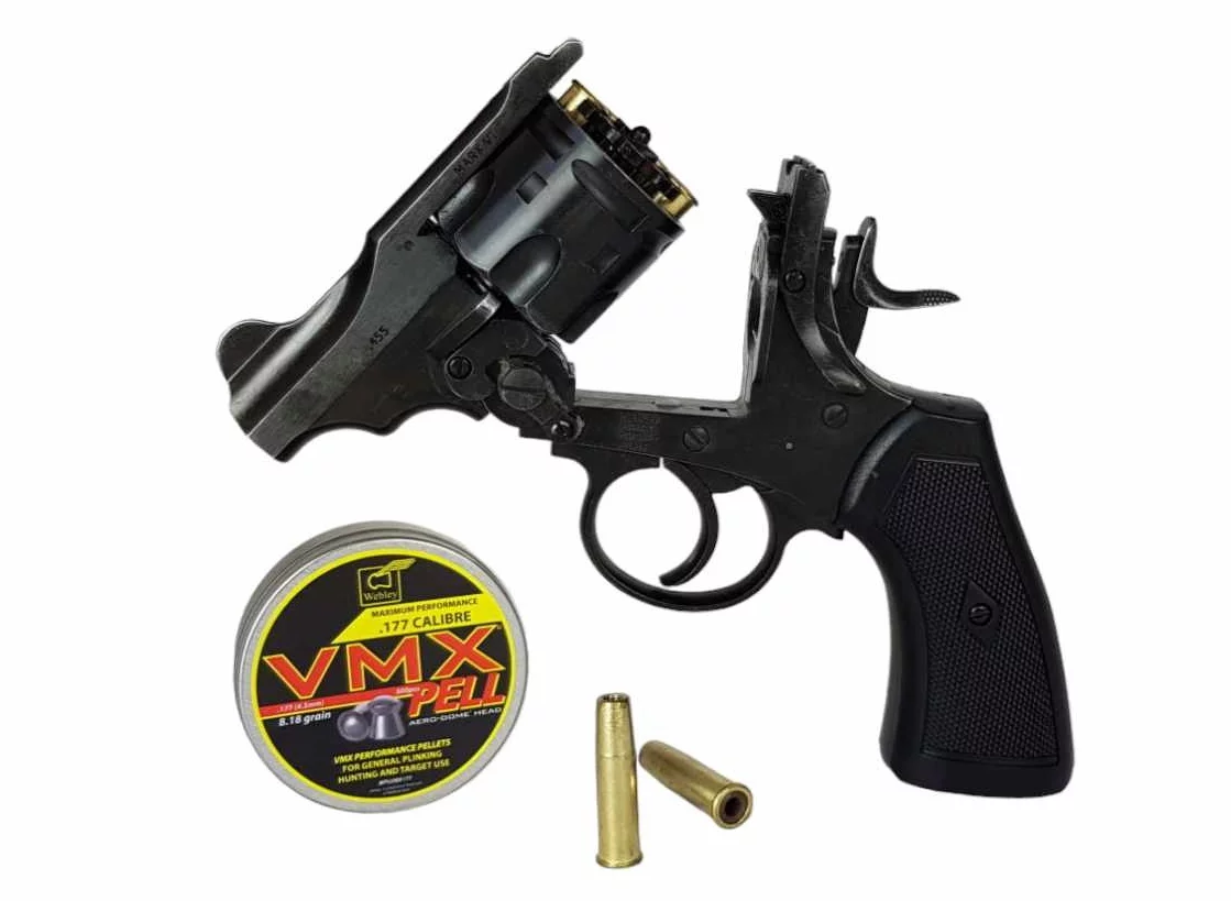 Rewolwer wiatrówka WEBLEY MKVI .455 Civilian kal.4,5 mm Diabolo łuski 6-strzał. lufa 2,5" Battlefield CO2 Ekp do17J - widok 5