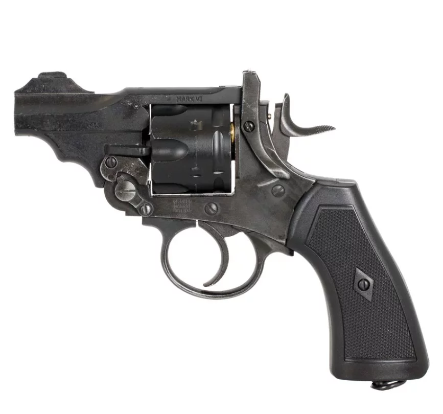 Rewolwer wiatrówka WEBLEY MKVI .455 Civilian kal.4,5 mm Diabolo łuski 6-strzał. lufa 2,5" Battlefield CO2 Ekp do17J