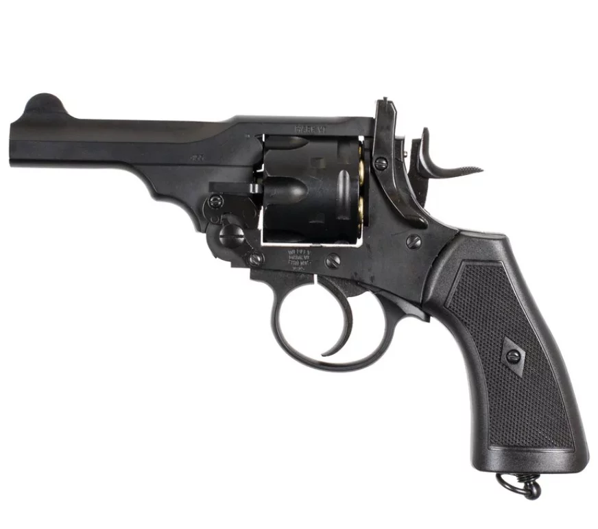Rewolwer wiatrówka WEBLEY MKVI .455 Police kal.5,5 mm Diabolo łuski 6-strzał. lufa 4" CO2 Black Ekp do17J - widok 2