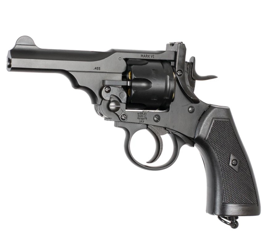 Rewolwer wiatrówka WEBLEY MKVI .455 Police kal.5,5 mm Diabolo łuski 6-strzał. lufa 4" CO2 Black Ekp do17J