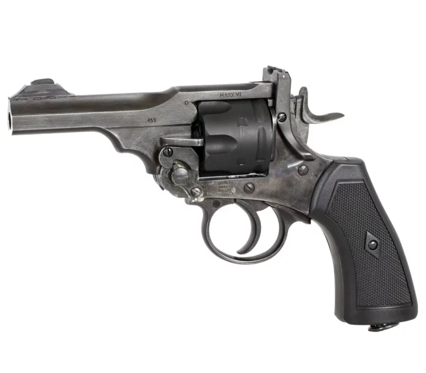 Rewolwer wiatrówka WEBLEY MKVI .455 Police kal.5,5 mm Diabolo łuski 6-strzał. lufa 4" Battlefield CO2 Ekp do17J - widok 2