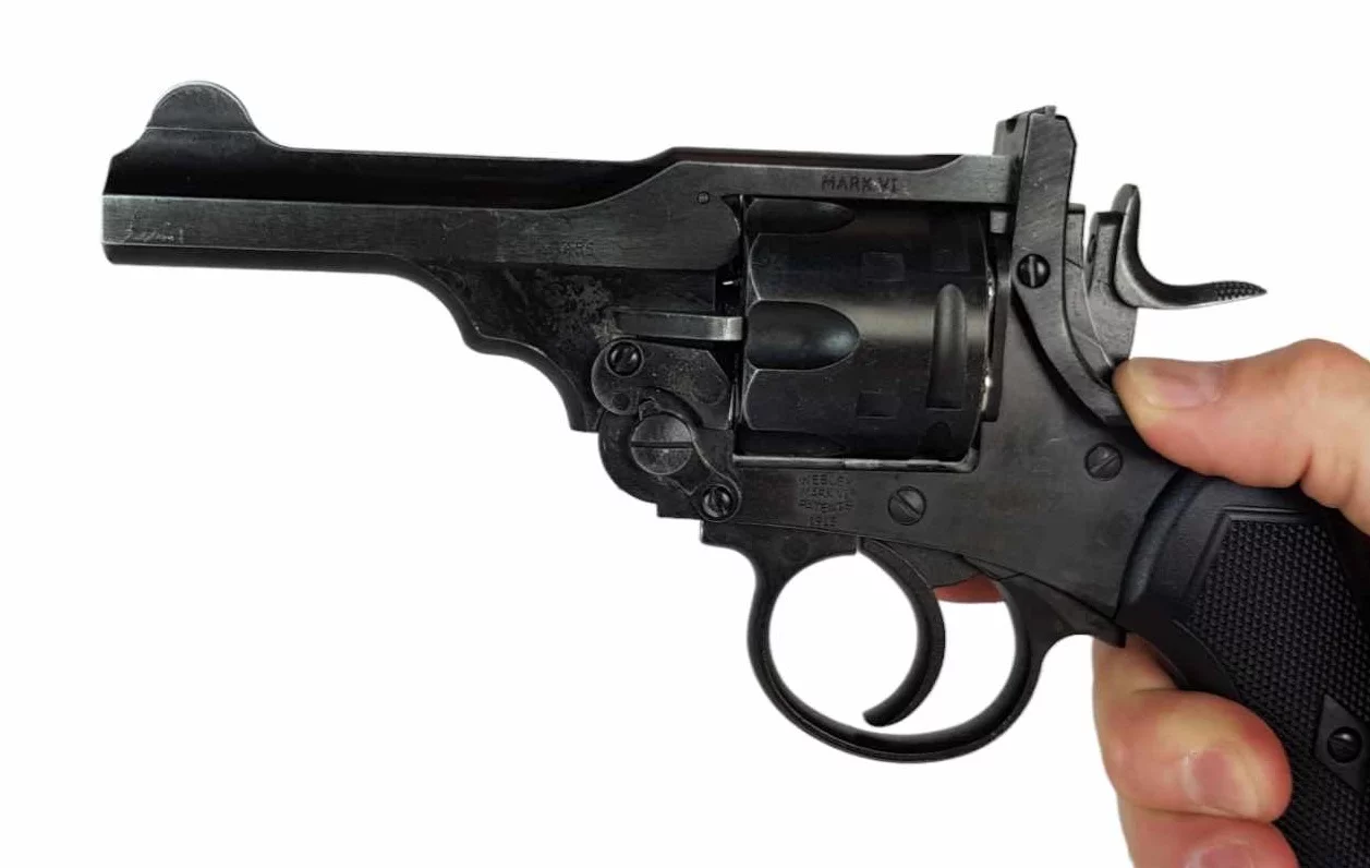 Rewolwer wiatrówka WEBLEY MKVI .455 Police kal.5,5 mm Diabolo łuski 6-strzał. lufa 4" Battlefield CO2 Ekp do17J - widok 6