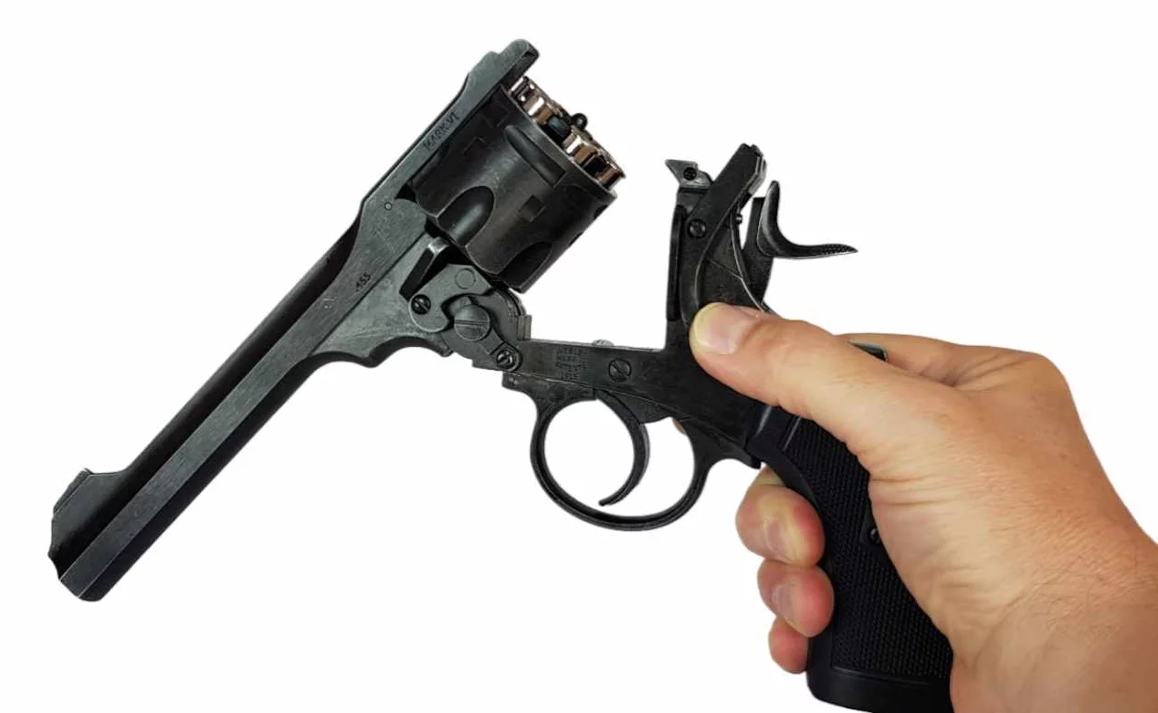 Rewolwer wiatrówka WEBLEY MKVI .455 Service kal.5,5 mm Diabolo łuski 6-strzał. lufa 6" Battlefield CO2 Ekp do17J - widok 8