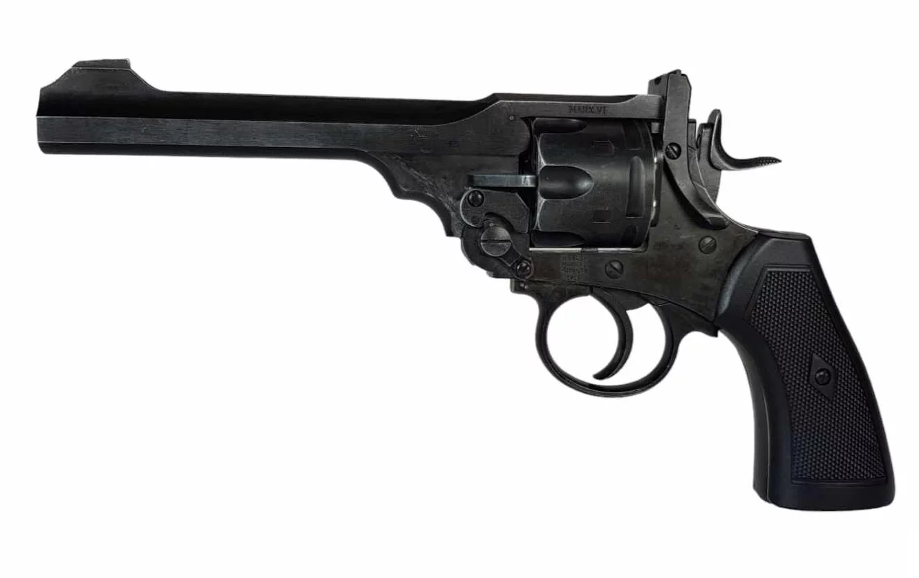 Rewolwer wiatrówka WEBLEY MKVI .455 Service kal.5,5 mm Diabolo łuski 6-strzał. lufa 6" Battlefield CO2 Ekp do17J