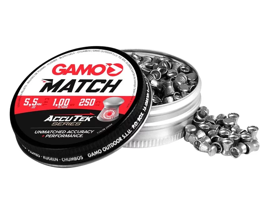 Śrut 5,5 mm Diabolo Gamo AccuTek Match płaski 250 szt. (6320025-AK)
