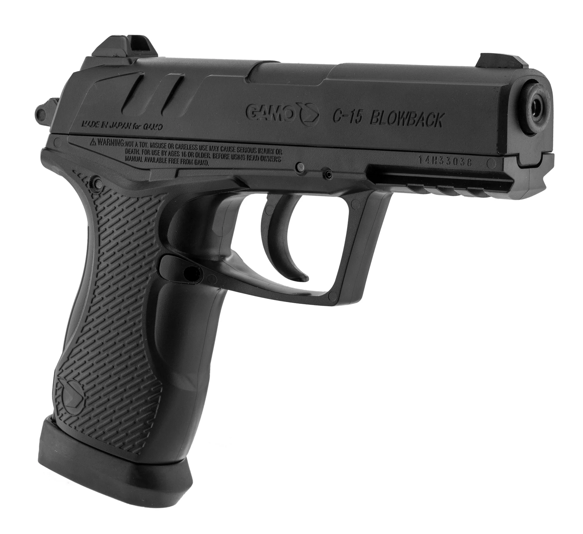 Pistolet wiatrówka Gamo C-15 BlowBack 4,5 mm Diabolo i BB's 2x8-strzał. (6111390-P) - widok 3