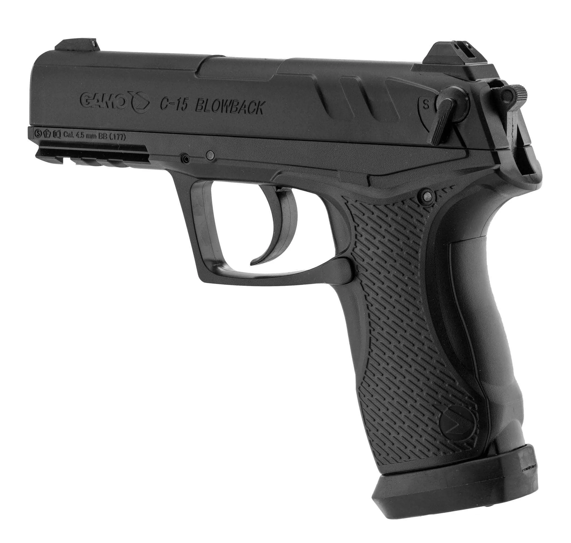 Pistolet wiatrówka Gamo C-15 BlowBack 4,5 mm Diabolo i BB's 2x8-strzał. (6111390-P) - widok 4