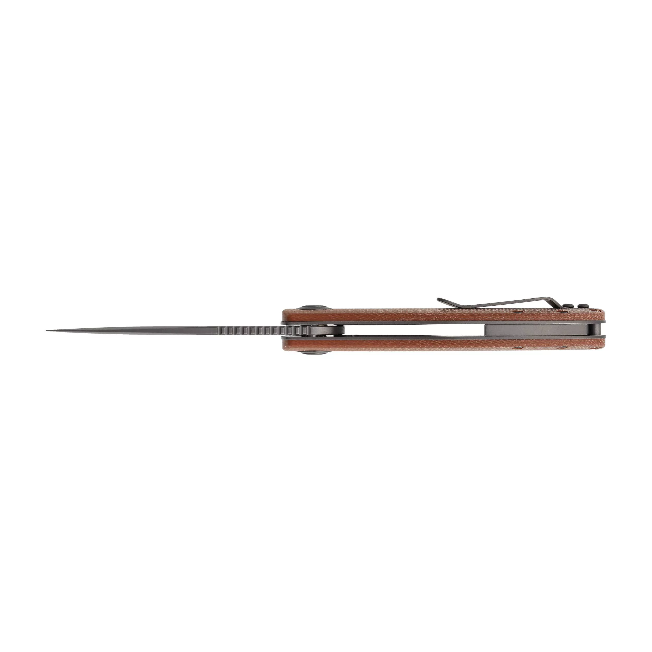 Nóż składany Trollsky Knives Mandu brązowy/stalowe ostrze Micarta (MT006) - widok 3