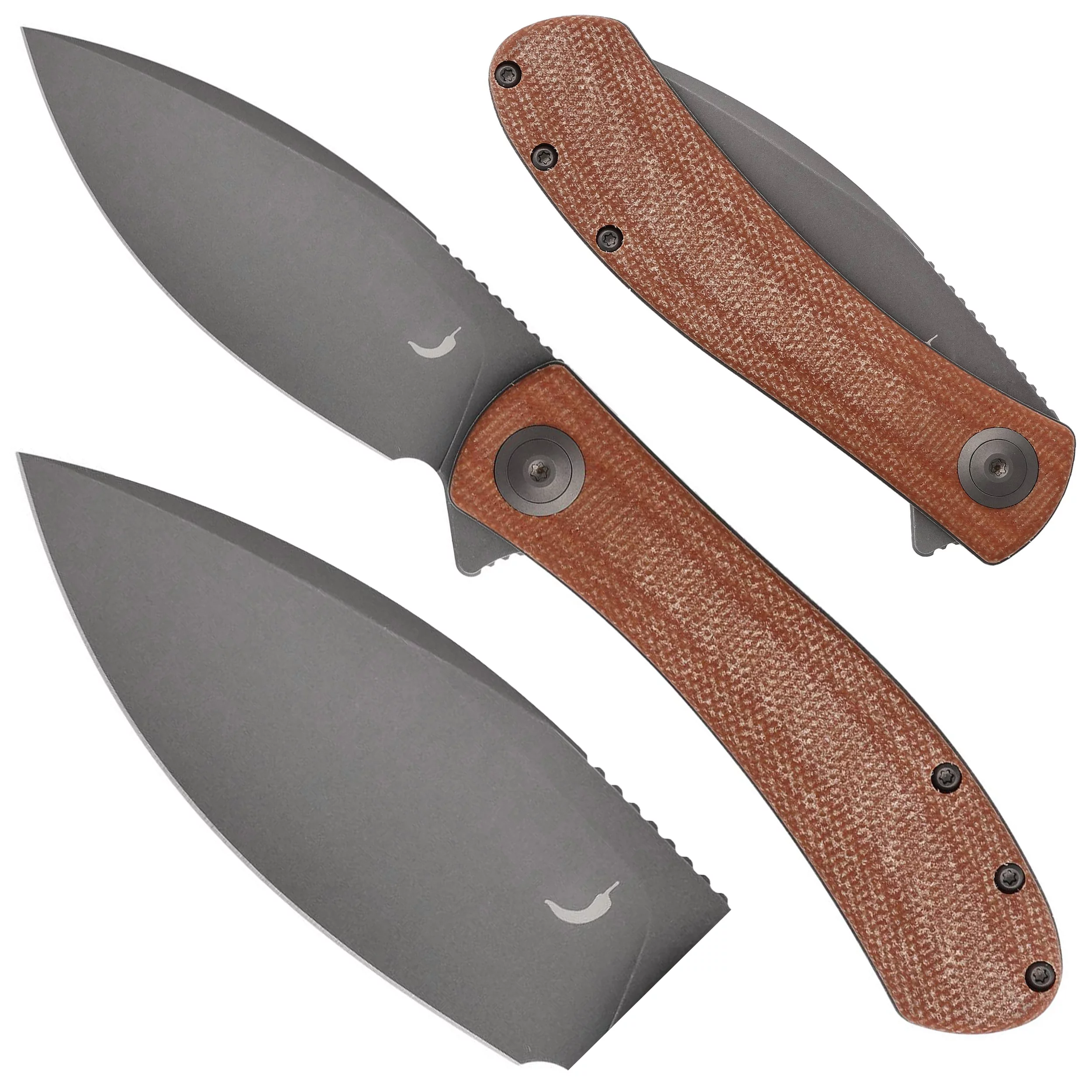 Nóż składany Trollsky Knives Mandu brązowy/stalowe ostrze Micarta (MT006) - widok 6