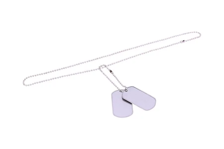 Nieśmiertelnik Dog Tag Srebrny Chrome