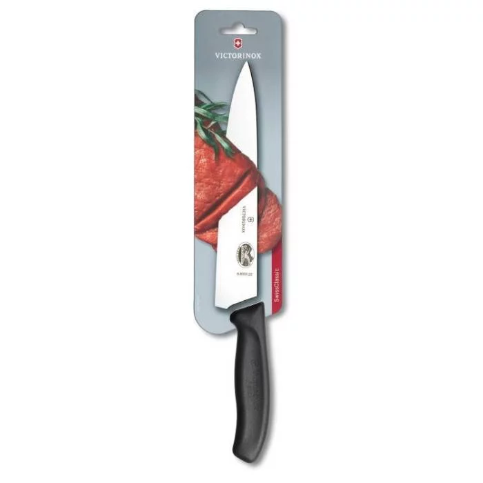 Nóż kuchenny 22 cm szerokie ostrze Classic czarny VICTORINOX (6.8003.22B)