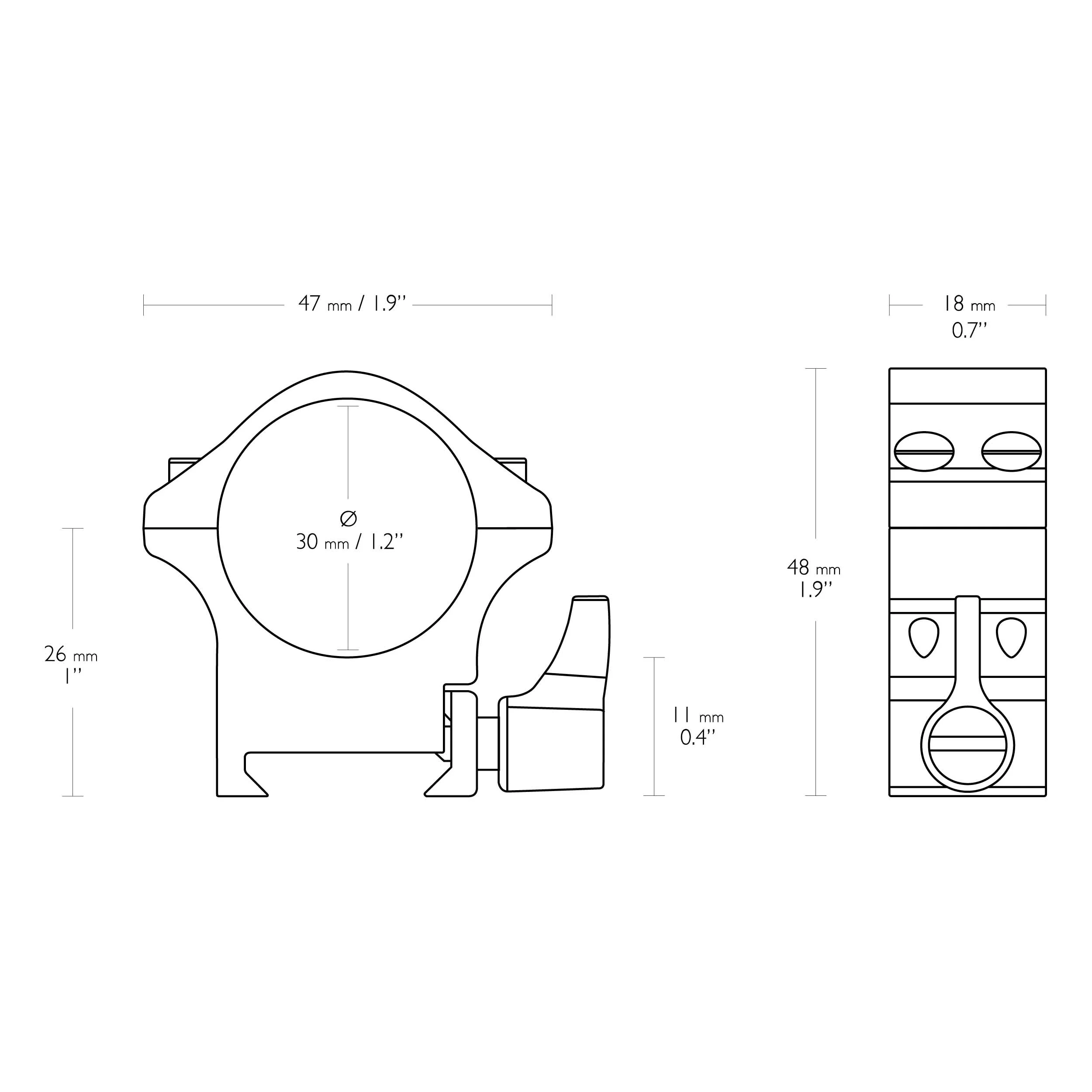 Montaż lunety Hawke Professional Steel średni 30 mm Weaver (354-216) HAWKE OPTICS - widok 2