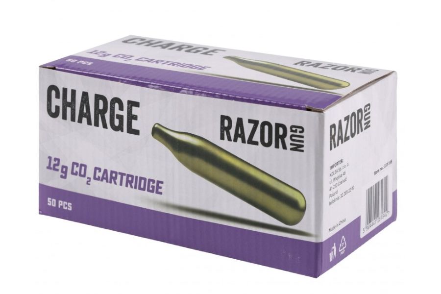 Kapsuły CO2 RazorGun 12g - 50 sztuk w pudełku