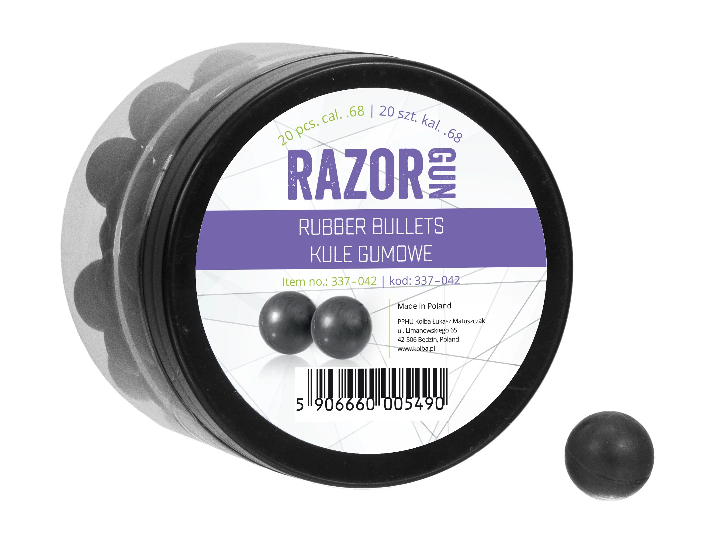 Kule gumowe RazorGun 68 kal. .68 / 20 szt. do Umarex T4E HDS i SG-68 (337-042)