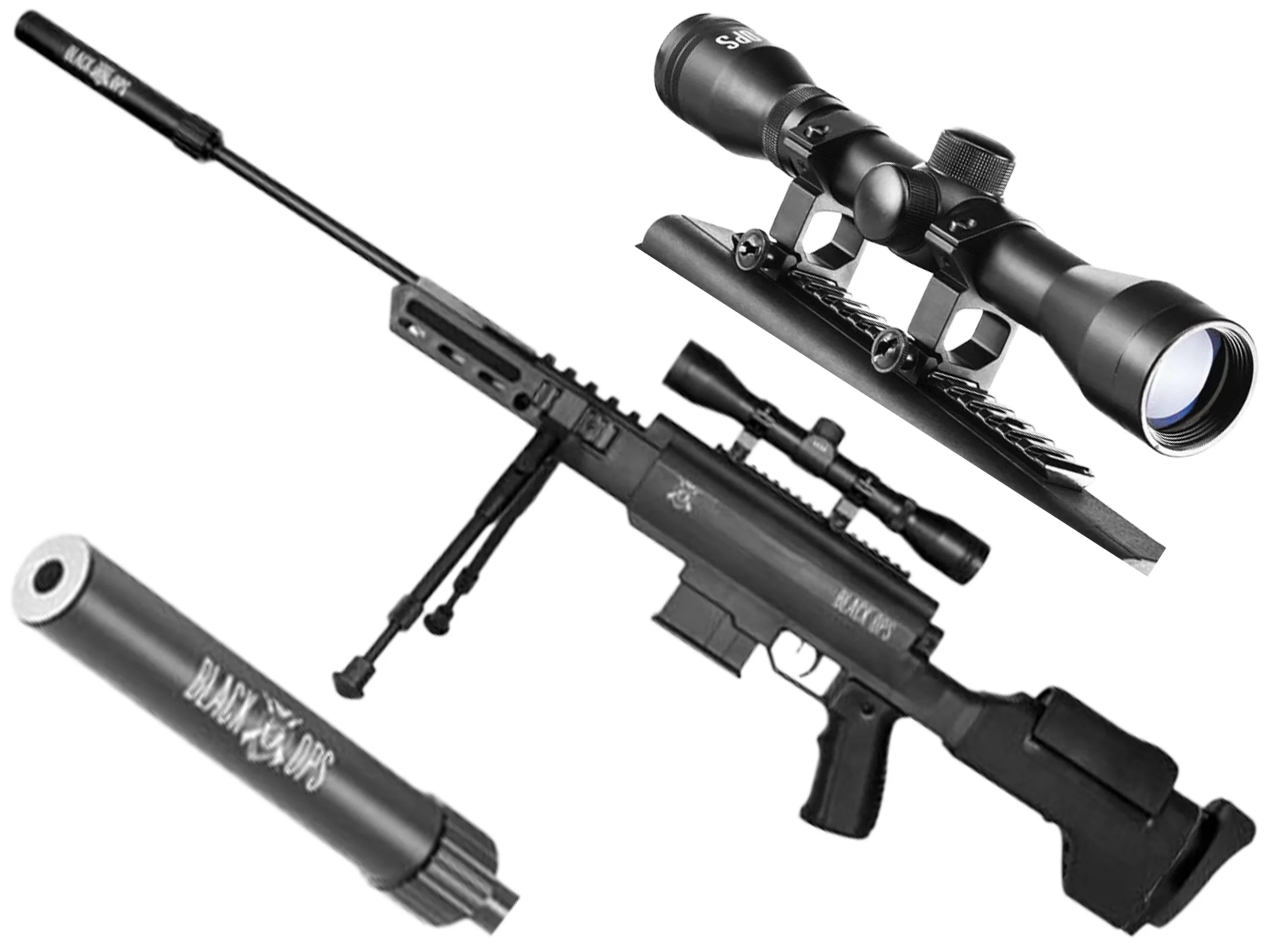 Karabinek wiatrówka Black Ops Sniper 5,5 mm z lunetą 4x32 - zestaw, Ekp do 17J (B1091 / CA383) - widok 2