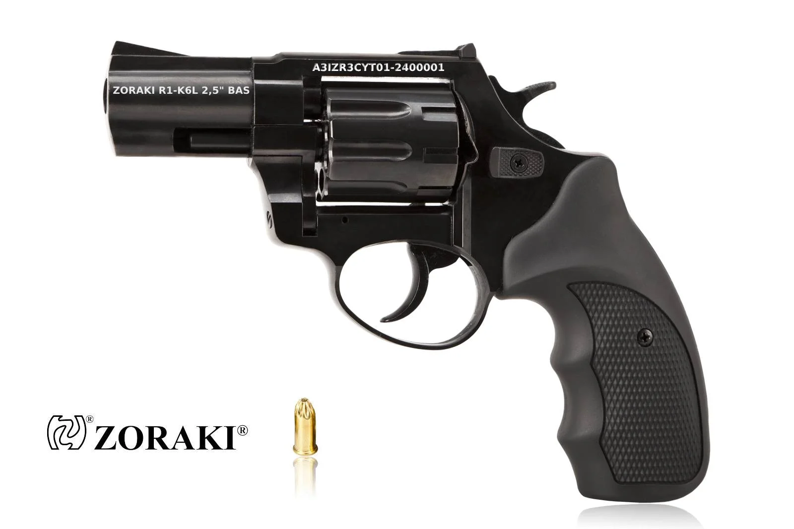 Rewolwer hukowy alarmowo sygnałowy ZORAKI R1-K6L BAS lufa 2,5" kal. .22 Long Blank czarny