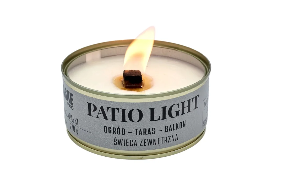 Świeca wiatroodporna EKO zewnętrzna Patio Light 260g Haske Pro 10h świecenia + zapałki