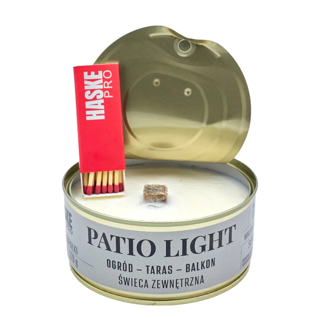 Świeca wiatroodporna EKO zewnętrzna Patio Light 260g Haske Pro 10h świecenia + zapałki - widok 4