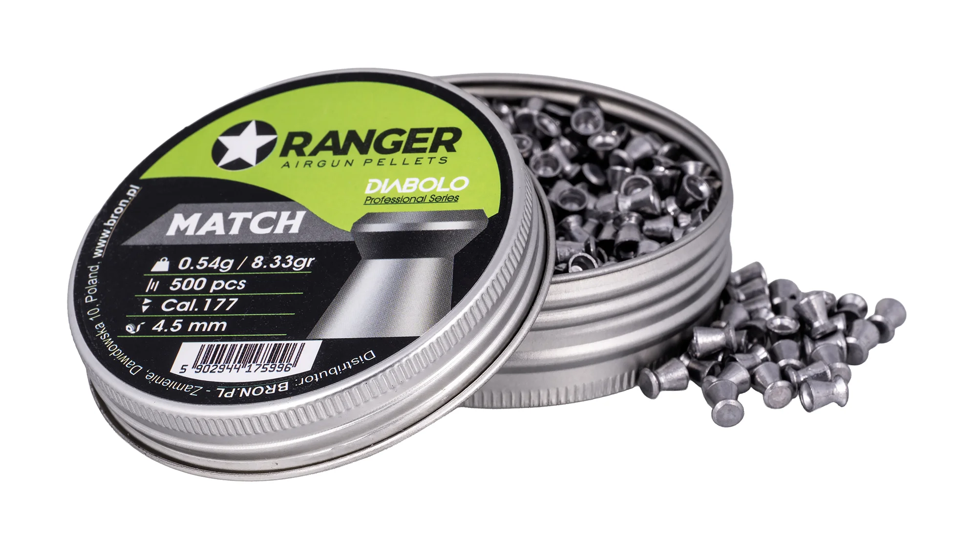 Śrut 4,5 mm Diabolo RANGER Professional Match płaski 500 szt. 0,54 g - widok 2