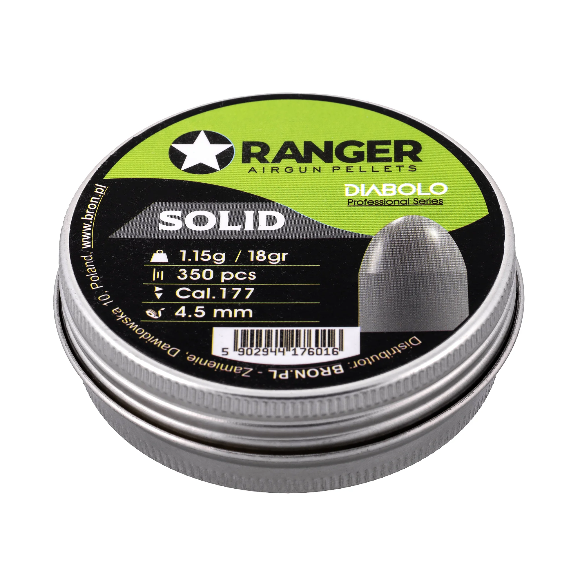 Śrut 4,5 mm Diabolo RANGER Professional Solid półokrągły 350 szt. 1,15 g