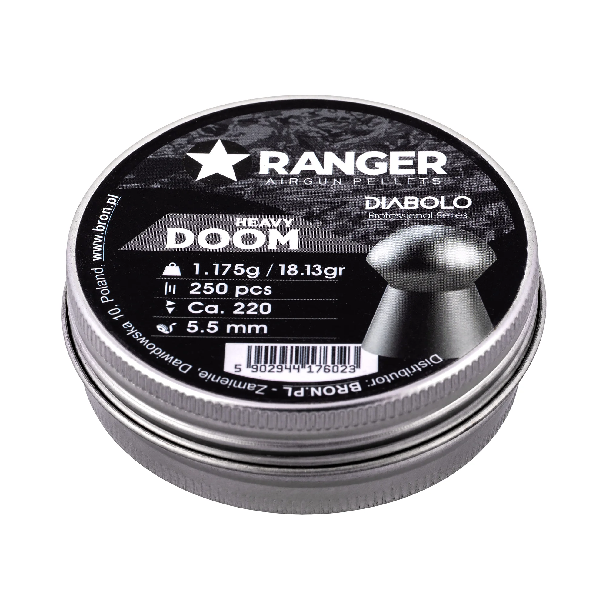 Śrut 5,5 mm Diabolo RANGER Doom Heavy grzybek 250 szt. 1,175 g