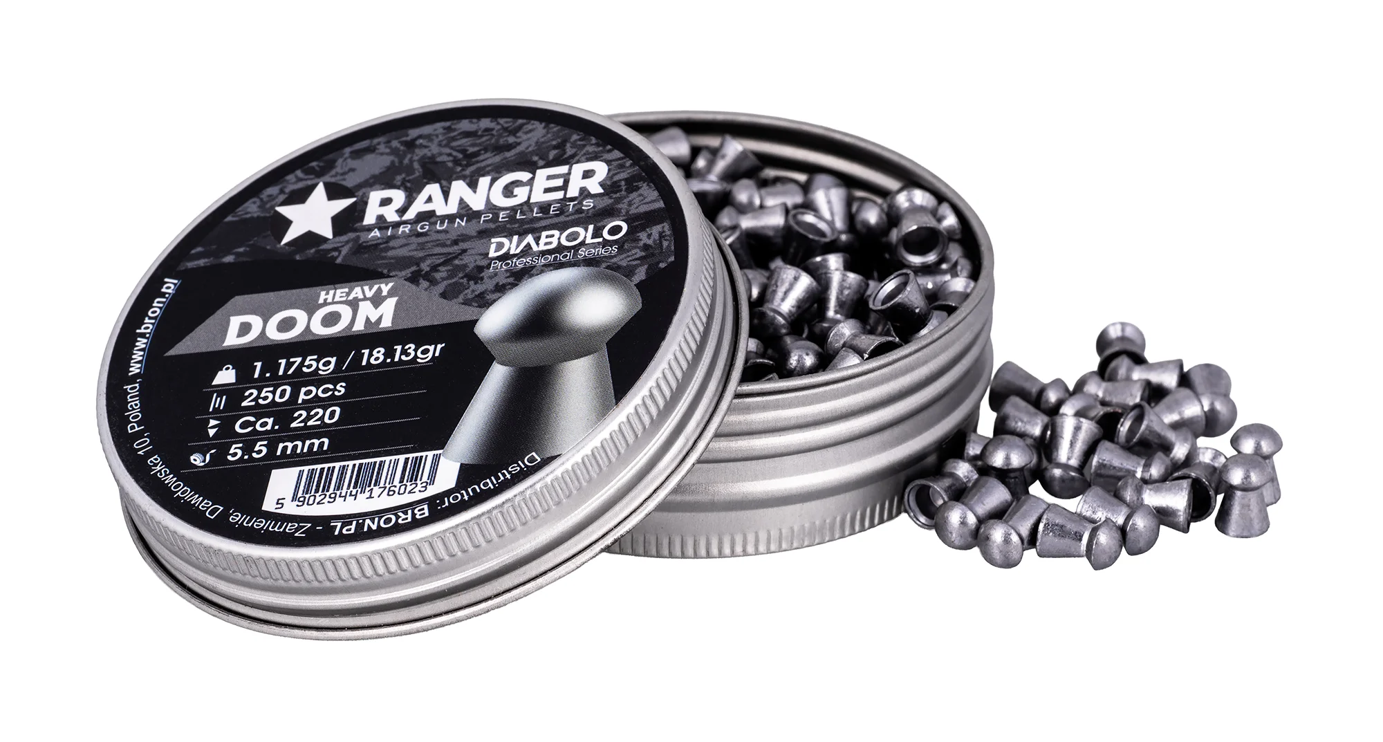Śrut 5,5 mm Diabolo RANGER Doom Heavy grzybek 250 szt. 1,175 g - widok 2