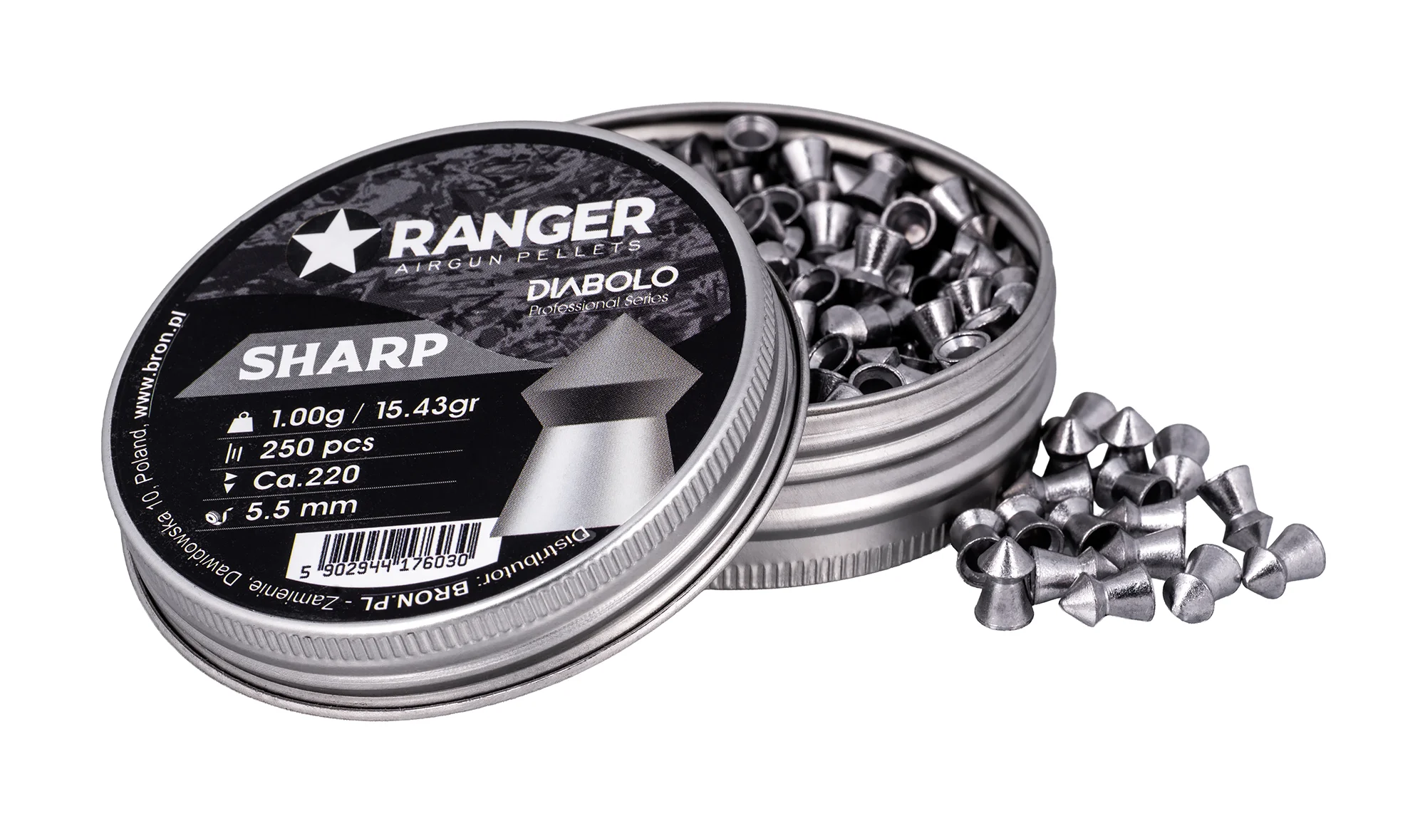 Śrut 5,5 mm Diabolo RANGER Sharp szpic 250 szt. 1,00 g - widok 3
