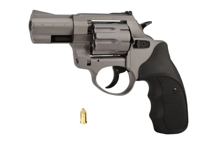 Rewolwer hukowy alarmowo sygnałowy ZORAKI R1-K6L BAS lufa 2,5" kal. .22 Long Blank tytanowy