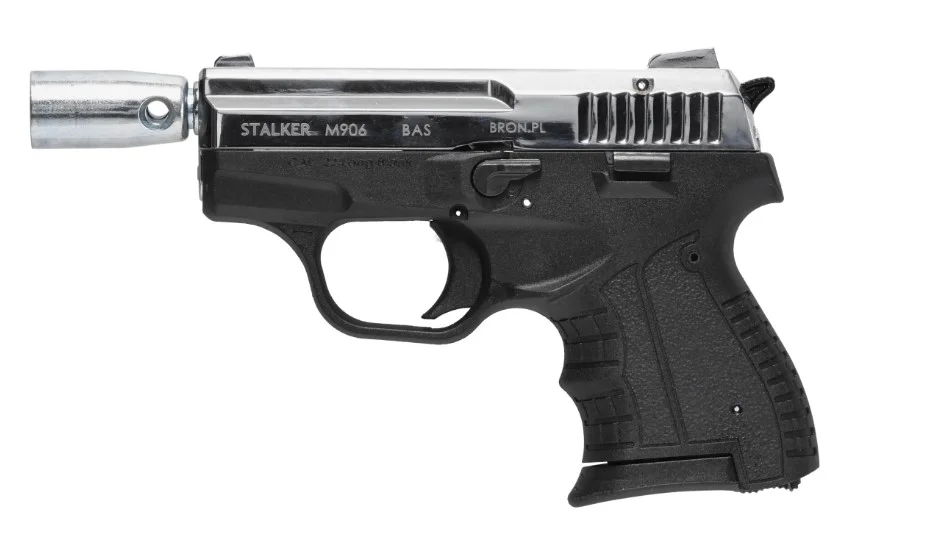 Pistolet hukowy alarmowo sygnałowy STALKER M906 BAS kal. .22 Long Blank (6 mm) Chrom błysk (M906SCP-BAS)