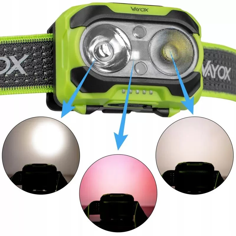 Latarka czołowa Vayox VA0361 600lm IP44 Twin Beam - widok 3