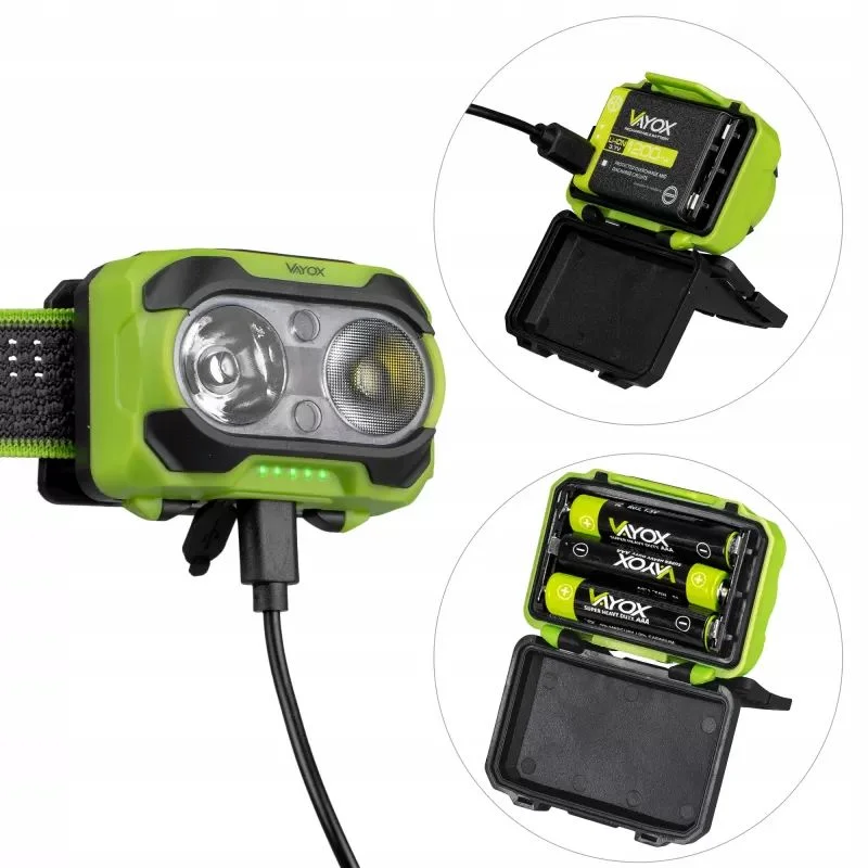 Latarka czołowa Vayox VA0361 600lm IP44 Twin Beam - widok 6