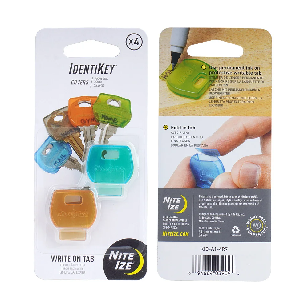 Osłony identyfikacyjne na klucze IdentiKey Covers - 4 szt. - KID-A1-4R7 - Nite Ize
