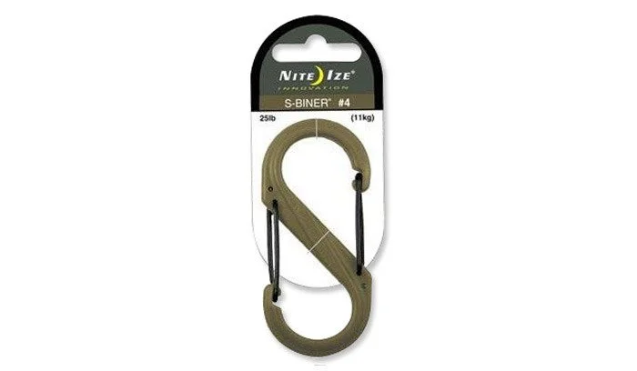 S-Biner #4 Plastic Black Gate - Coyote - SBP4-03-28BG - Nite Ize