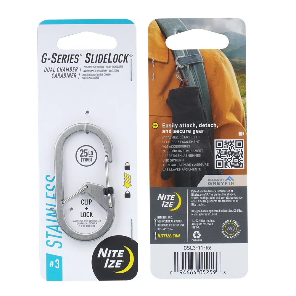 Karabińczyk G-Series SlideLock #3 - Stalowy - GSL3-11-R6 - Nite Ize